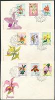 Orchideák sor 3 db FDC-n, Orchids set 3 FDC