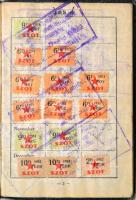 1937-50 Vegyes okmány tétel, benne sok munkakönyv, 5db + 1db Szakszervezeti Tagsági Könyv sok bélyeggel