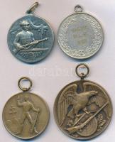 4db klf lövész díjérem, közte 1929. "Szombathely 1929. VIII 25." ezüstözött fém díjérem fü...
