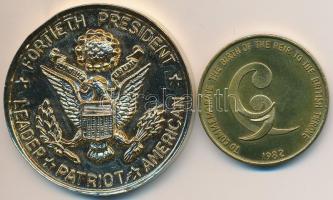 Amerikai Egyesült Államok 1974. 2db klf kétoldalas Br emlékérem "The Pony Express", "...