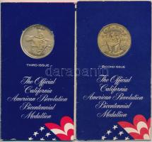 Amerikai Egyesült Államok 1974. 2db klf kétoldalas Br emlékérem "The Pony Express", "...