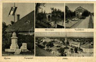 Gyoma, Vasútállomás, látkép, országzászló, Kőrös részlet