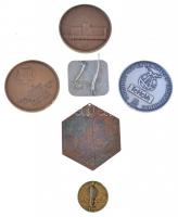 6db-os magyar emlékérem, jelvény tétel, közte 1992. "VEFAG Tatabánya / FEHOVA kiállítás" f...