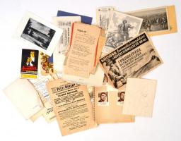 cca 1910-50 Vegyes reklámnyomtatványtétel, cca 50db,  különböző méretben és minőségben