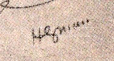 Herman Lipót (1884-1972): Vázlatok. Ofszet, papír, jelzett, 18x26 cm