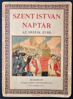 1931 Bp., Szent István naptár az 1931-ik évre, kiadja a Szent István-Társulat, 86+10p(két lap ki lett vágva, de visszaragasztották)