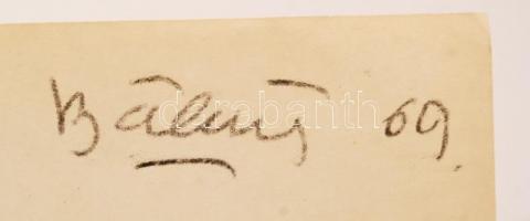 Bálint Endre (1914-1986): Figurák, maszkok. Monotípia, papír, jelzett, 28×41 cm