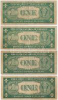Amerikai Egyesült Államok 1935,1935A,1935B 1$ kék pecséttel (4x) T:III USA 1935,1935A,1935B 1 Dollar...