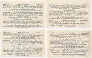 1928. "21. Magyar Királyi Állami Osztálysorsjáték" 2. osztály 1/4 sorsjegy (4x) + 3. osztá...