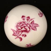 Herendi Eton mintás porcelán bonbonier, kézzel festett, jelzett, hibátlan, m: 6 cm, d: 7,5 cm