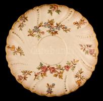 Francia Sarreguemines fajansz csésze és nem hozzáillő csészealj, csészén hajszálrepedéssel, jelzett,...