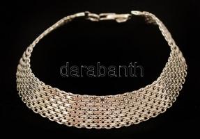 Ezüst(Ag) széles fonott karkötő, jelzett, h: 18,5 cm, nettó: 10,3 g