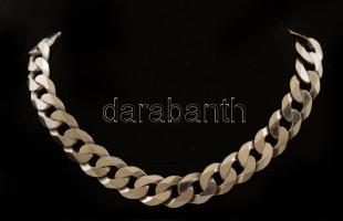 Ezüst(Ag) széles, lapos, pancer karkötő, jelzett, h: 21,5 cm, nettó: 15,2 g