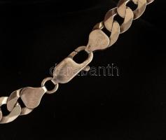 Ezüst(Ag) széles, lapos, pancer karkötő, jelzett, h: 21,5 cm, nettó: 15,2 g