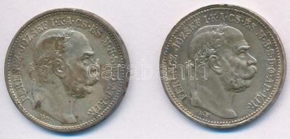 1912-1914KB 1K Ag "Ferenc József" (2x) T:2 patina