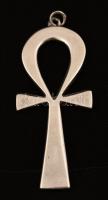 Ezüst(Ag) kopt kereszt alakú függő, jelzett, 6x2,5 cm,  nettó: 11,9 g