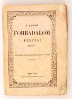 [Szilágyi Sándor]:A magyar forradalom férfiai 1848-1849-ből. Pest, 1850, Heckenast Gusztáv, VIII+247+3p. Első kiadás. Kiadó fűzött papír kötés. Megviselt állapotban!