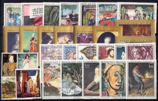 Paintings 30 stamps, Festmény motívum 1960-as 1970-es évekből 30 klf bélyeg