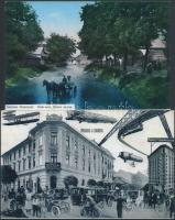 12 db MODERN használatlan reprint képeslap; Miskolc / 12 modern unused reprint Hungarian town-view postcards