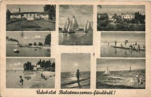 Balatonszemes-fürdő, Strand, kikötő, vitorlások (fa)