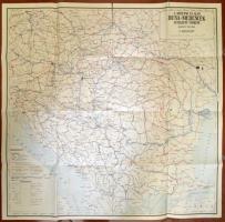 1926 A középső és alsó Duna-medencék áttekintő térképe.Magyar Királyi Állami Térképészeti Intézet,1:1600.000, 87x88 cm.