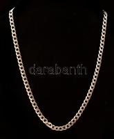 Ezüst(Ag) pancer lapos nyaklánc, jelzett, h: 51 cm, nettó: 12,2 g