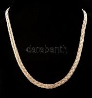 Ezüst(Ag) fonott nyaklánc, jelzett, h: 42 cm, nettó: 12,4 g