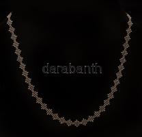 Ezüst(Ag) rombusz mintás golyós nyaklánc, jelzett, h: 42 cm, nettó: 6,4 g