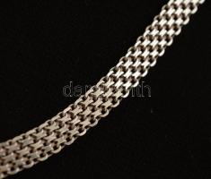 Ezüst(Ag) fonott nyaklánc, jelzett, h: 42 cm, nettó: 16,6g