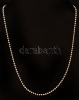 Ezüst(Ag) golyószemű nyaklánc, jelzett, h: 55 cm, nettó: 12,1 g