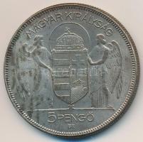 1930. 5P Ag "Horthy jobbra" T:2 kis patina
Adamo P8