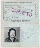 1967 Amerikai Egyesült Államok útlevele jugoszláv születésű hölgy (Nemzetes vitéz Huckaby K. Margit)...