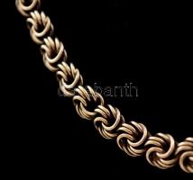 Ezüst(Ag) rózsaszemes karlánc, jelzett, h: 19 cm, nettó: 8,1 g