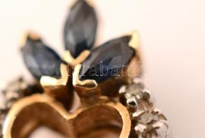 Arany(Au) 14K szív alakú függő apró kövekkel, jelzett, bruttó: 1,3 g