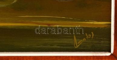 Lantos György (1957-): Fehér csokor. Olaj, farost, jelzett, keretben, 50×25 cm