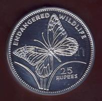 Seychelles 1994. 25R Ag "Veszélyeztetett állatvilág-Lepke" T:PP