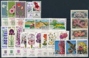 1963-1999 Flowers 23 diff stamps with sets, 1963-1999 Virág motívum 23 klf bélyeg, közte sorok, hármascsík