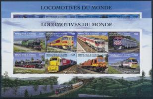 Mozdonyok kisívsor + blokksor Locomotives mini sheet set + blockset