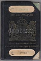 1949-51 Egyesült Királyság útlevele (2db egybe kötve)  jugoszláv születésű hölgy  (Nemzetes vitéz Huckaby K. Margit)  részére, pp.:30, 15x10cm / United Kingdom passport for Yugoslav-born lady(Nemzetes vitéz Huckaby K. Margit), pp.:30, 15x10cm