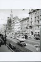 cca 1950 Budapest, 4-es villamos a Teréz körúton, utólagos nagyítás, 15x10 cm