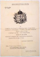 1941 Alkalmatlansági igazolás, "Hűséggel és becsülettel nyugállományba helyeztetett, Magyar Királyi Honvédelmi Miniszter, 30x21cm