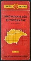 cca 1938-40 Magyarország Autótérképe, Shell Touring, 1:400.000, cca 57x76cm