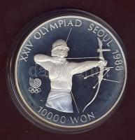 Dél-Korea 1987. 10.000W Ag "Szöuli olimpia-íjászat" T:PP