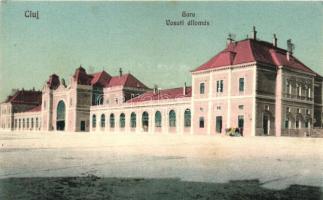 Kolozsvár, Cluj; vasútállomás / railway station