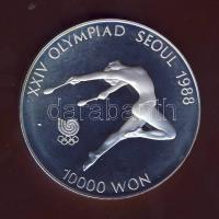 Dél-Korea 1988. 10.000W Ag "Szöuli olimpia-gimnasztika" T:PP