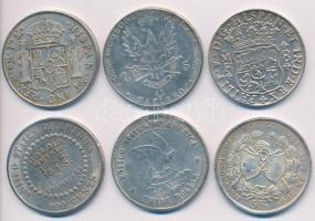 Vegyes: Amerikai Egyesült Államok 1873-1878. 1$ (2xklf) + Spanyolország 1741-1776. 2R (2xklf) + Erit...