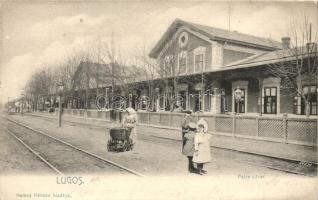 Lugos, Lugoj; Vasútállomás, kiadja Nemes Kálmán / railway station