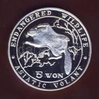 Észak-Korea 2000. 5W Ag "Veszélyeztetett állatvilág-szibériai repülő mókus" T:PP