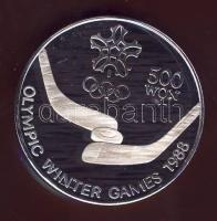 Észak-Korea 1988. 500W Ag "Téli olimpia-jégkorong" T:PP