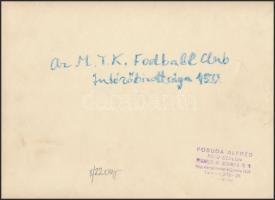 1933 Az MTK Futball Club intézőbizottsága, Pobuda Alfréd fotószalonjából, pecséttel jelzett, 17x23 c...